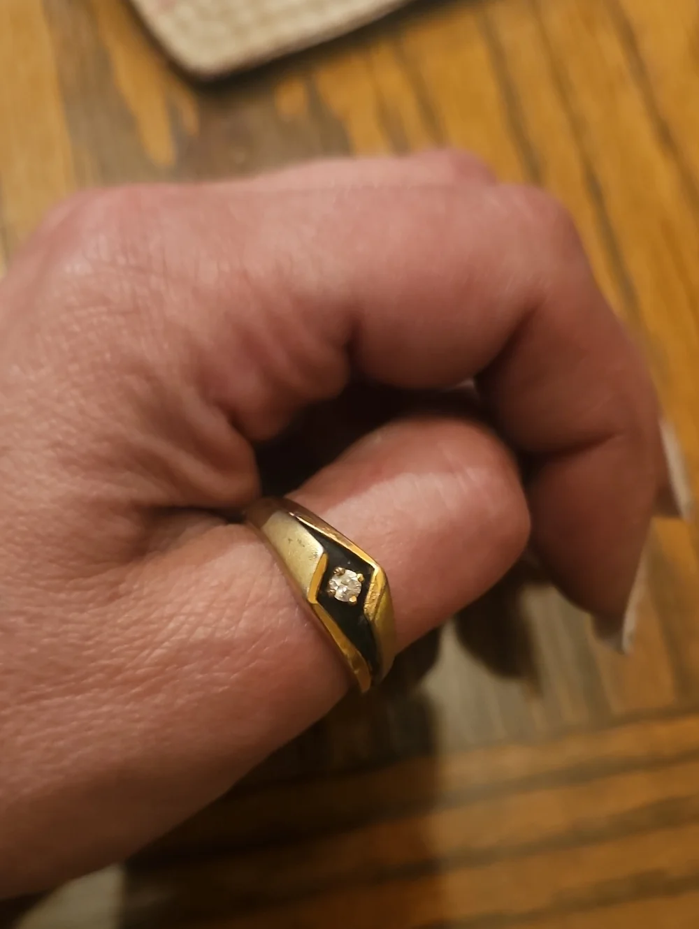 RS Covenant (RSC) Vintage Art Deco Style 18K Gold Electroplated Ring